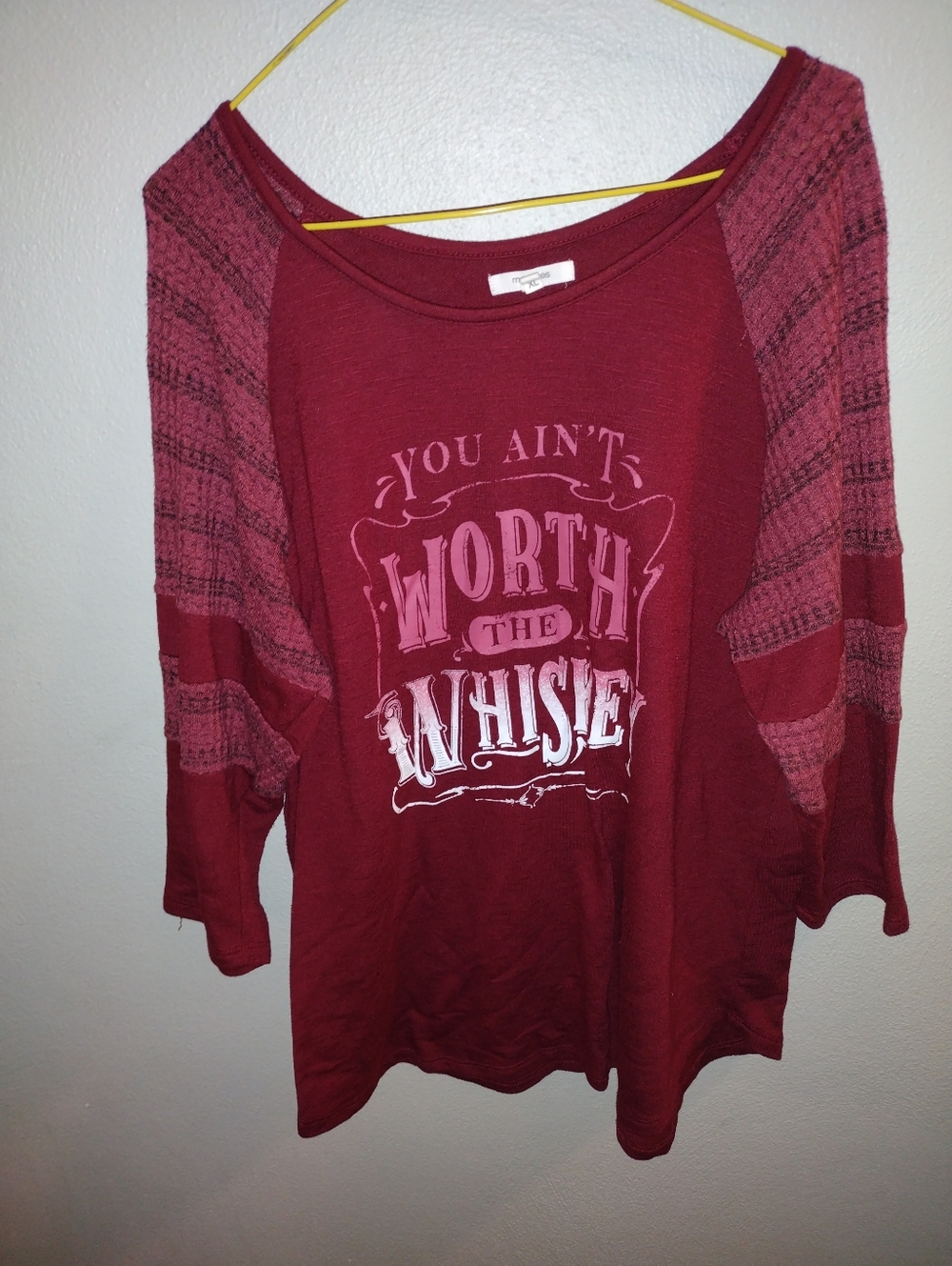 Maurices Burgundy Long Sleeve Top